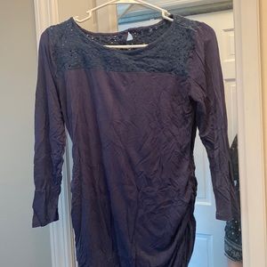 Maternity Top. Lace Top. Dark Blue.